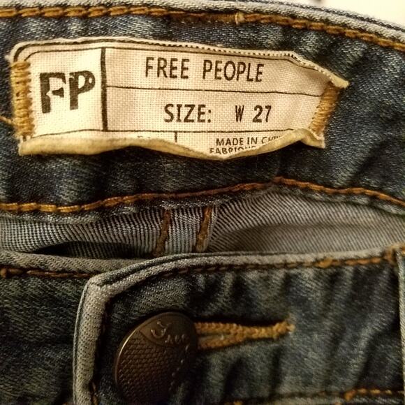 Free People Busted Knee Skinny Mid-Rise Ankle Jeans Size 27 - Picture 7 of 8